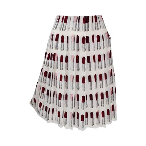 prada lipstick print skirt.